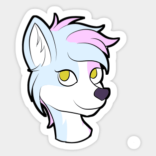 Blue and pink furry Sticker